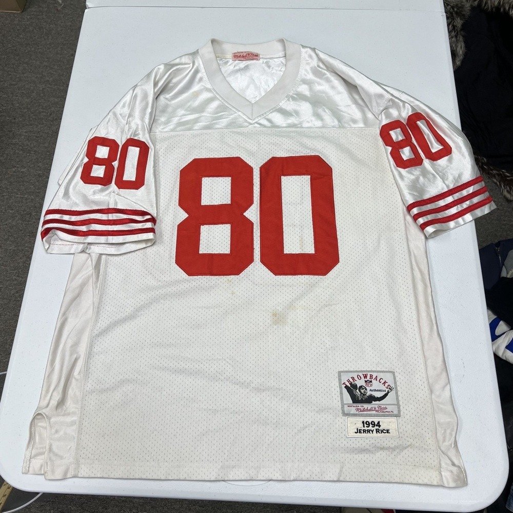 Mitchell & Ness Jersey Mens XL White Jerry Rice 49ers 1994 Throwback NFL 80